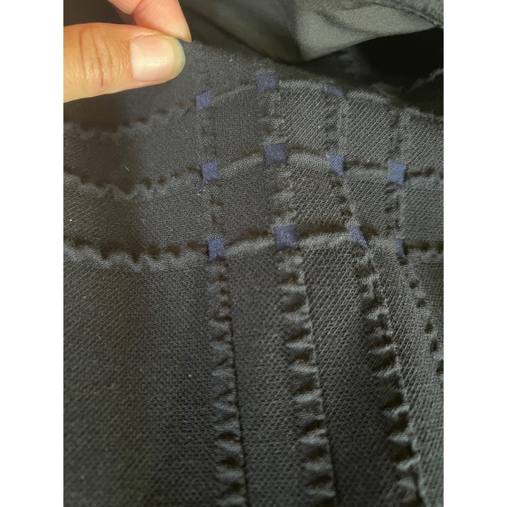 Badgley Mischka Navy Blue Jacquard Knit Cold Shoulder Cocktail Dress Luxury 12 - Picture 6 of 10